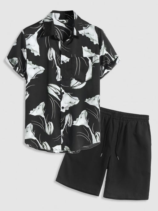 Floral Silky Vacation Shirt And Bermuda Shorts Set - Grafton Collection