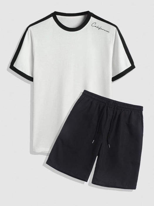 Letter Short Sleeves T Shirt And Shorts