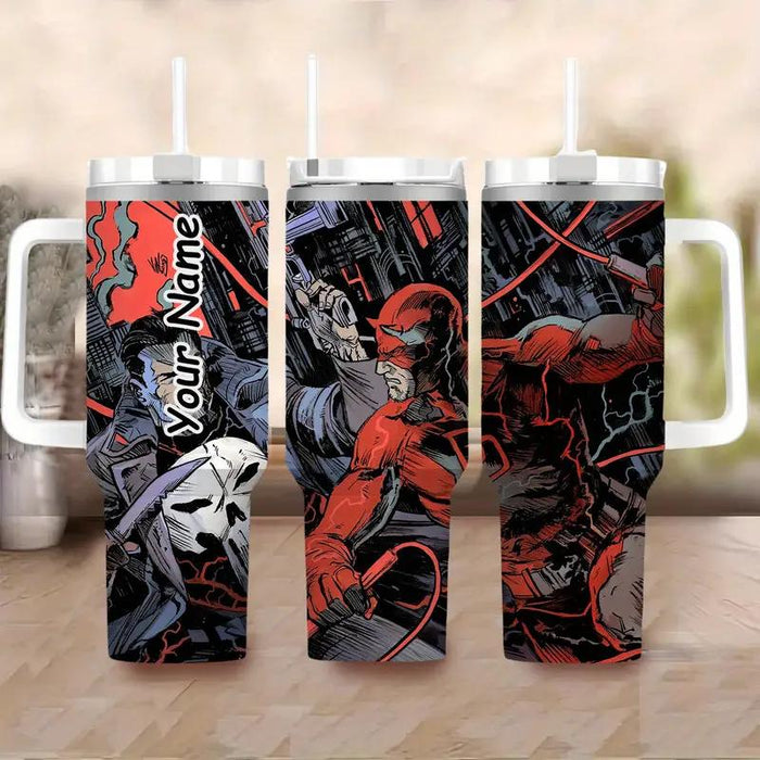 Marvel Punisher Character Themed Tumbler With Straw