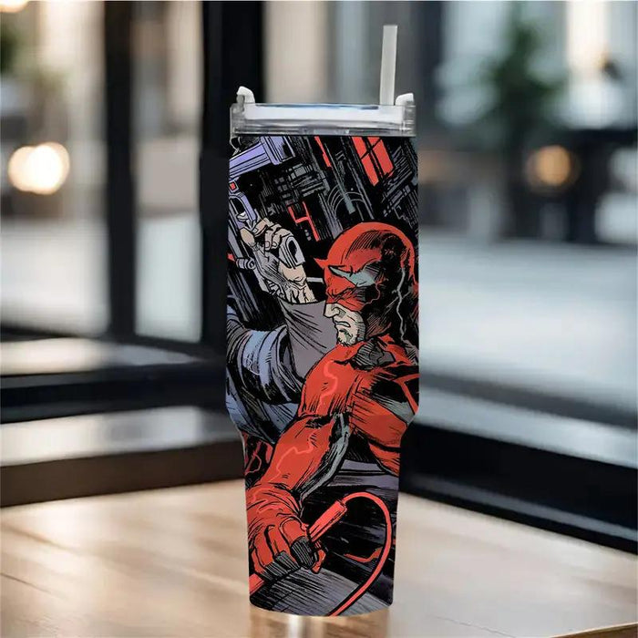 Marvel Punisher Character Themed Tumbler With Straw