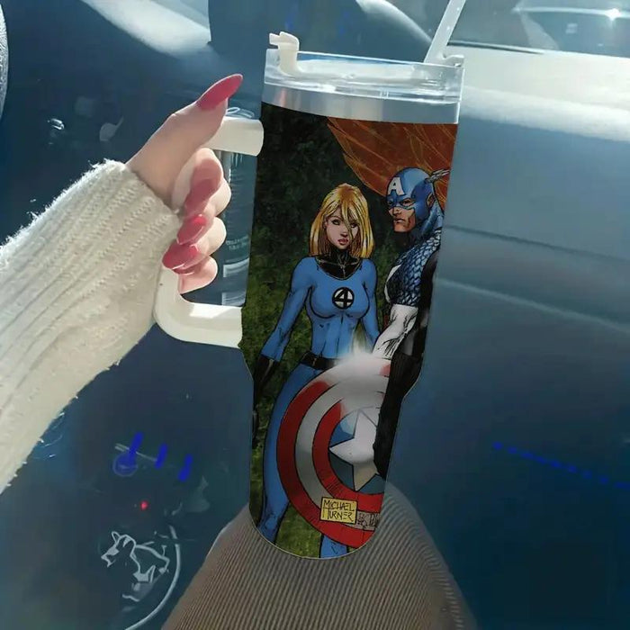 Marvel Captain America And Superheroes Themed Insulated Tumbler