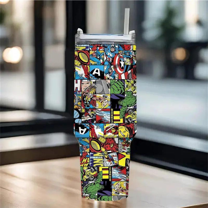 Marvel Superhero Themed Insulated Tumbler With Straw