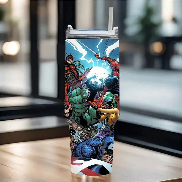 Marvel Hulk And Superheroes Design Tumbler With Straw