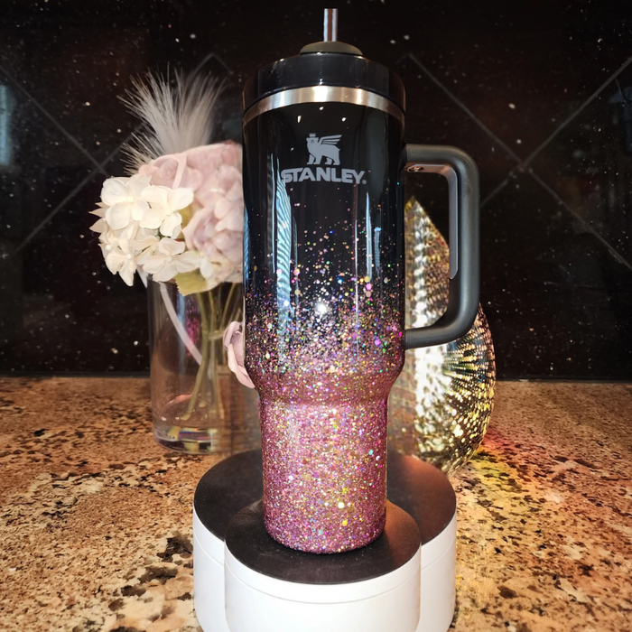 Personalized Glitter Tumbler With Handle