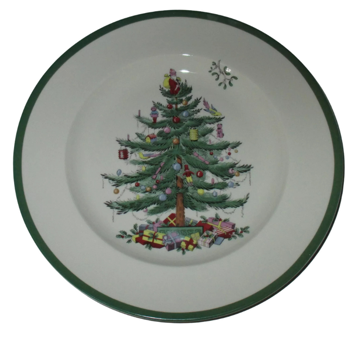 Festive Holiday Dinner Plate With Tree Design