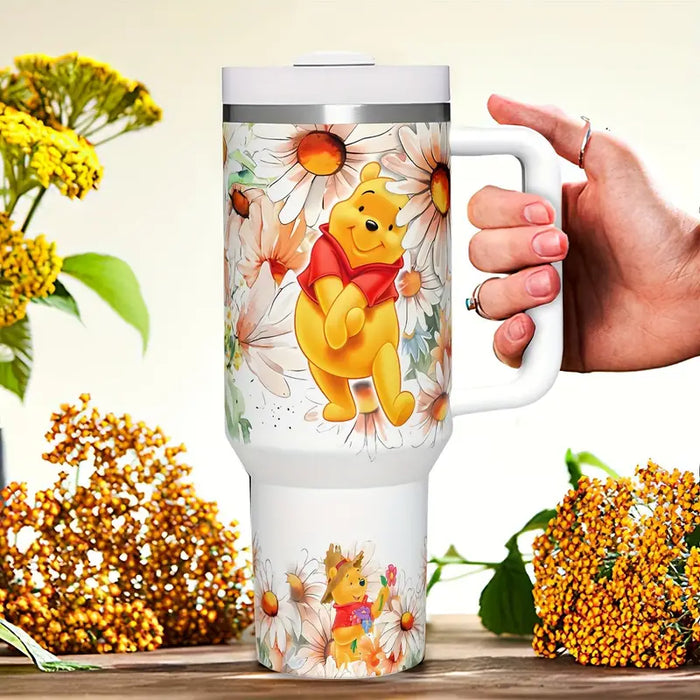 The Pooh 40oz Insulated Tumbler With Floral Design