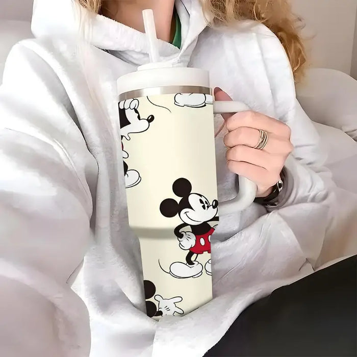 40oz Mickey Mouse Insulated Tumbler With Handle And Straw