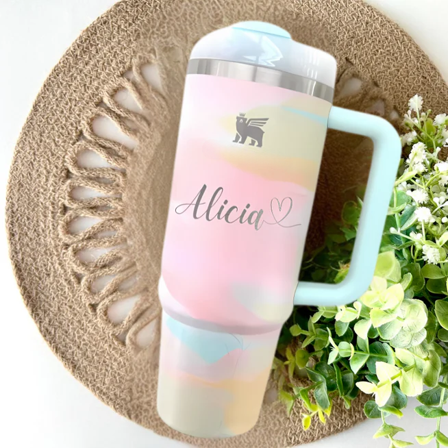 Stylish Custom Name 30oz Tumbler With Handle