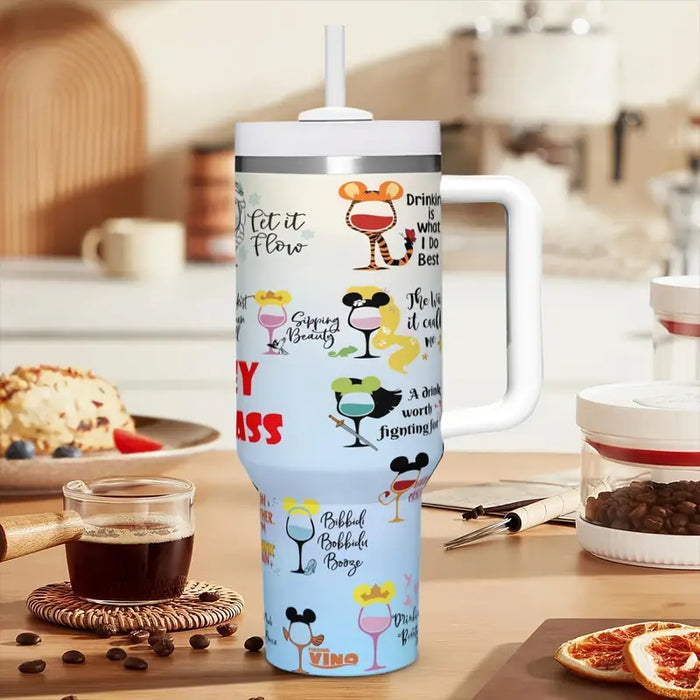 40oz Mickey Mouse Design Themed Insulated Cup With Lid