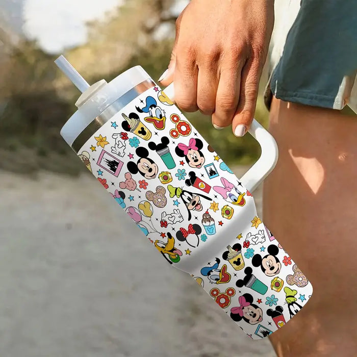 40oz Mickey Mouse Insulated Tumbler With Straw And Handle