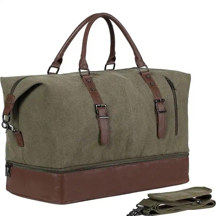 Canvas Duffel Weekend Bag With Strap