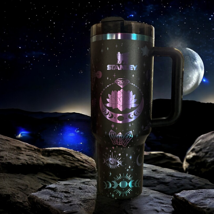 Lotus And Celestial Symbols Engraved 40oz Tumbler