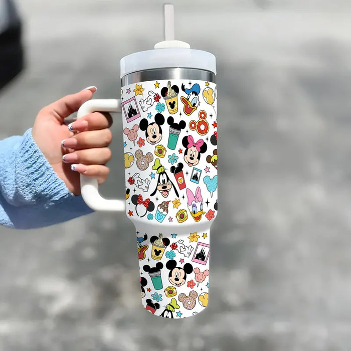 40oz Mickey Mouse Insulated Tumbler With Straw And Handle