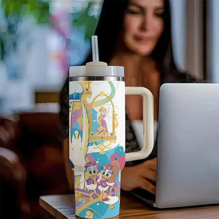 40oz Fairytale Themed Insulated Tumbler With Handle