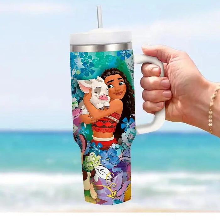 40oz Princess Insulated Tumbler With Straw