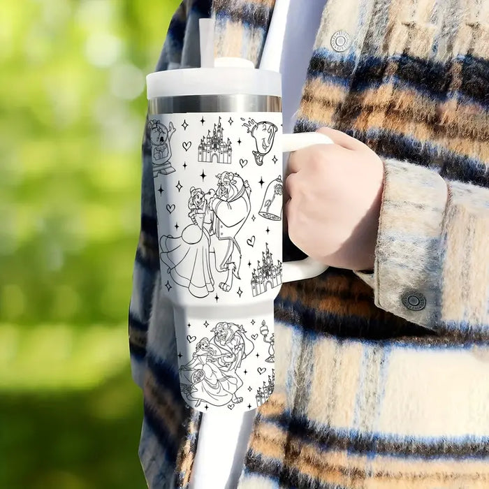 40oz Fairy Tale Insulated Tumbler With Handle And Straw