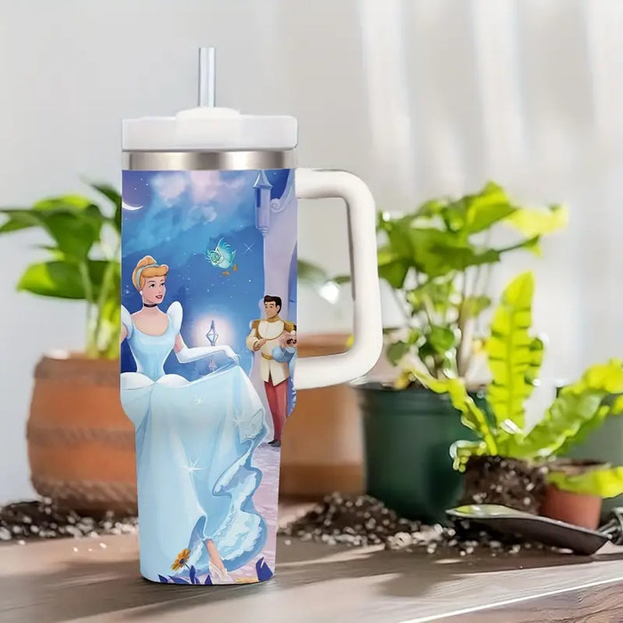 Cinderella 40oz Insulated Tumbler With Handle And Straw