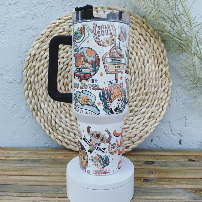 Western Spirit Graphic Print Insulated Tumbler