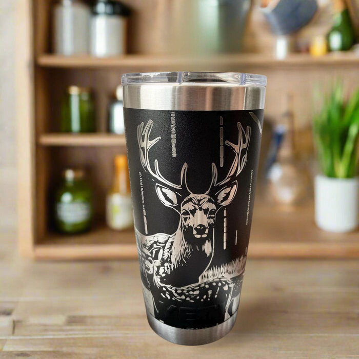 Engraved Deer Design Stainless Steel 20oz Tumbler