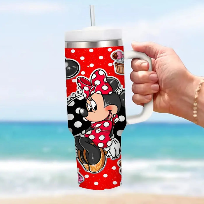 Minnie Design 40oz Tumbler With Handle