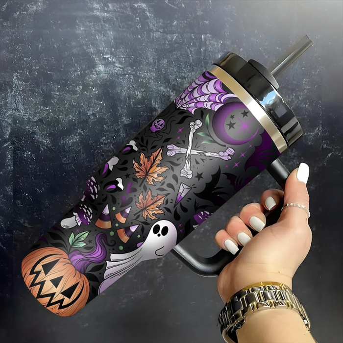 Halloween Themed Tumbler With Handle