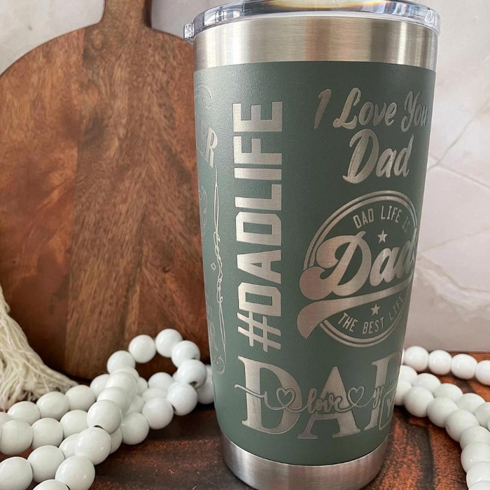 Dad Engraved 20oz Insulated Tumbler With Lid