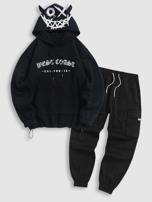 Little Devil Graphic Hoodie And Cargo Pants - Grafton Collection