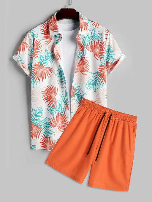 Leaves Pattern Shirt And Shorts - Grafton Collection