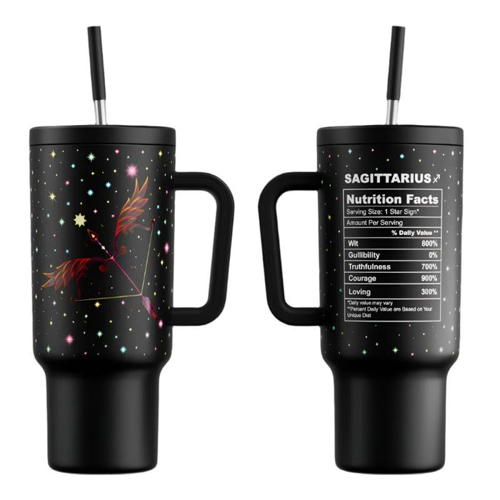 40 Oz Tumbler With Straw Zodiac Collections