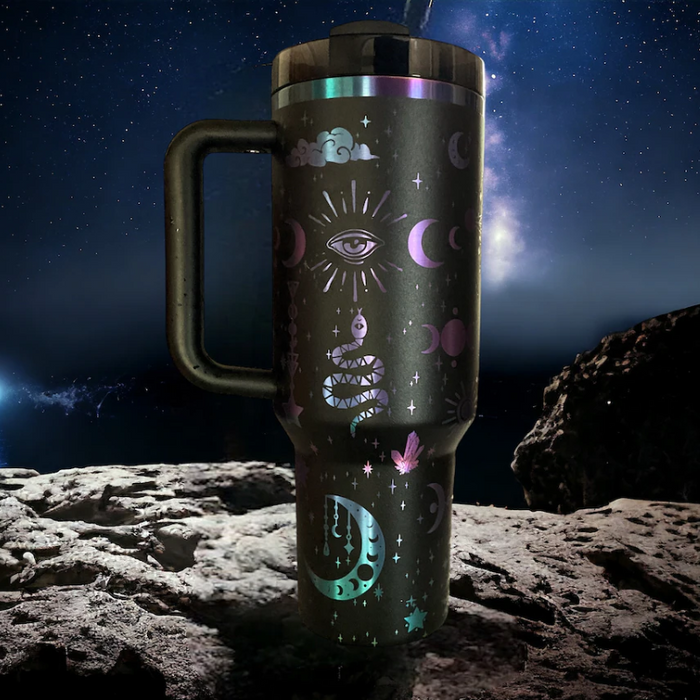 Lotus And Celestial Symbols Engraved 40oz Tumbler