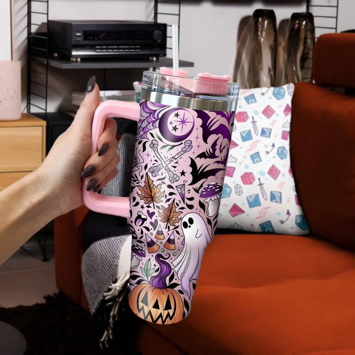 Halloween Themed Tumbler With Handle