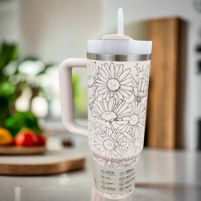 Floral Engraved Insulated Tumbler