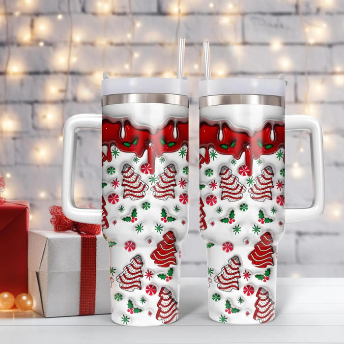 Christmas Tree Printed 40oz Insulated Tumbler