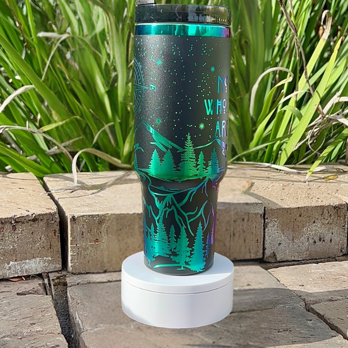 Mountain And Compass Design 40oz Insulated Tumbler