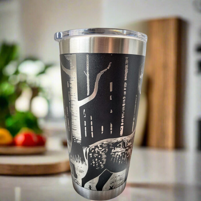 Engraved Deer Design Stainless Steel 20oz Tumbler