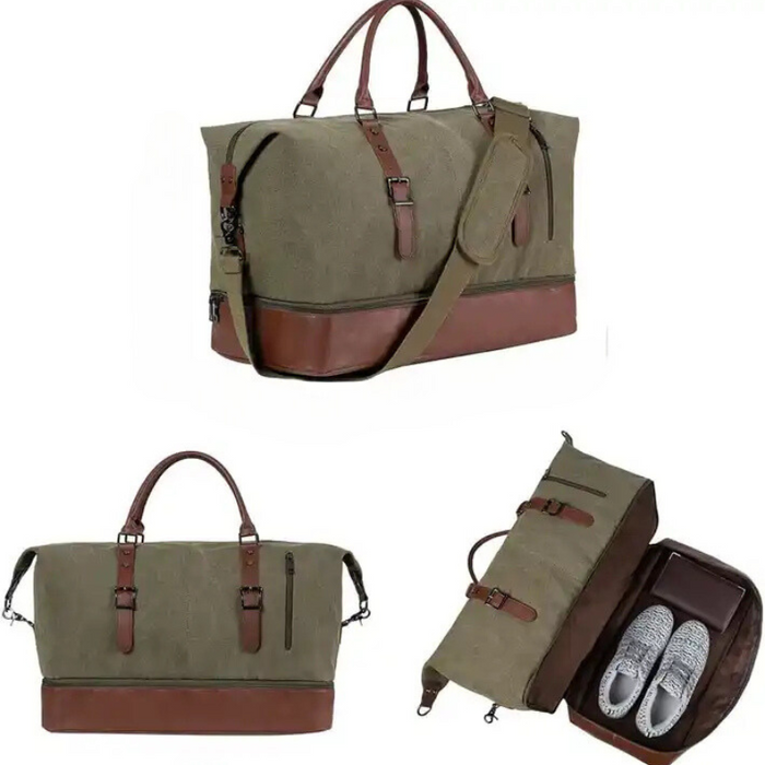 Canvas Duffel Weekend Bag With Strap