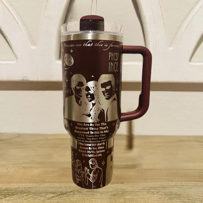 40oz Tumbler With Engraved Gothic Artwork