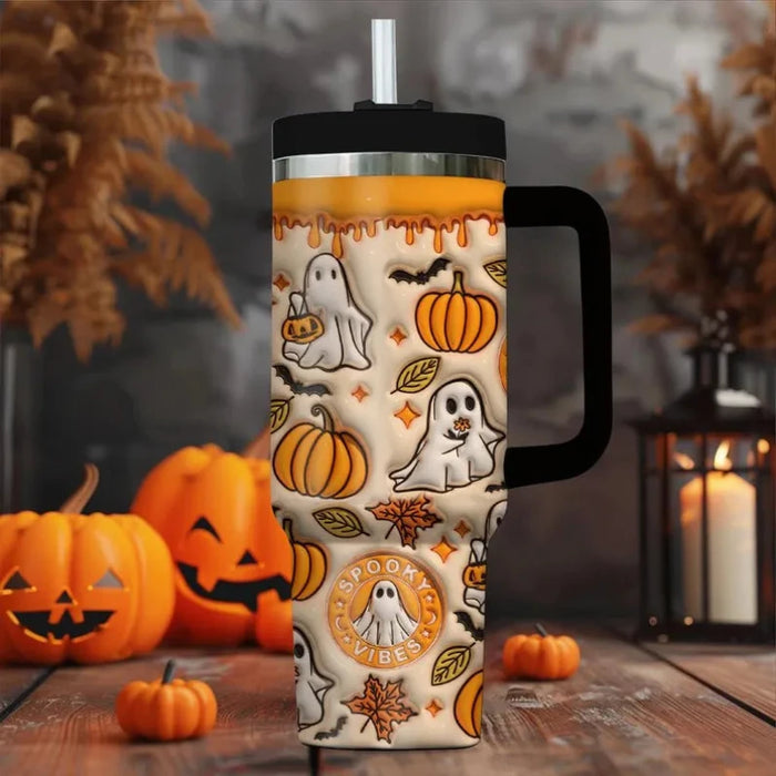 3D Printed Halloween Pumpkin Tumbler