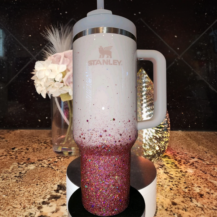 Personalized Glitter Tumbler With Handle