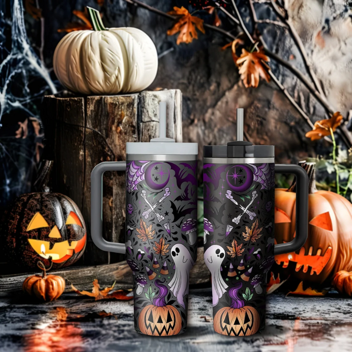 Halloween Themed Tumbler With Handle