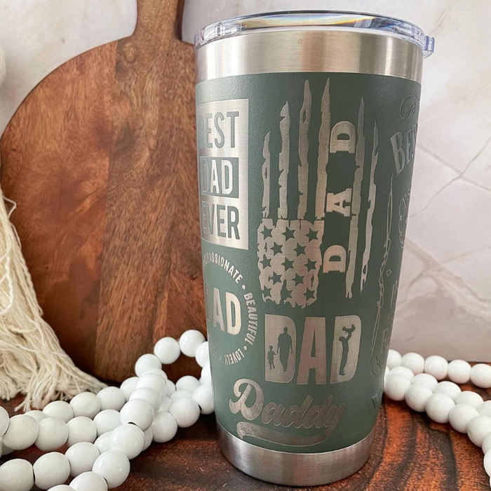 Dad Engraved 20oz Insulated Tumbler With Lid