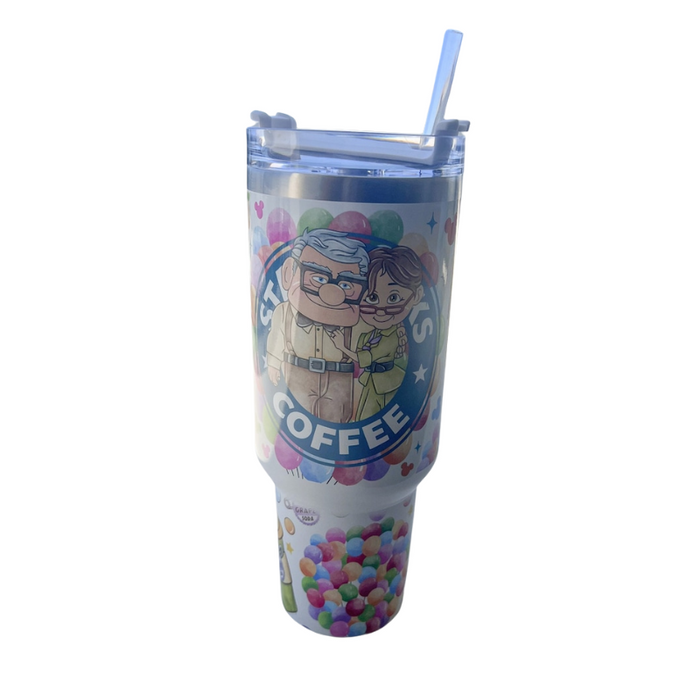 Carl & Ellie Magic Park Up Balloon House 40 oz Travel Tumbler