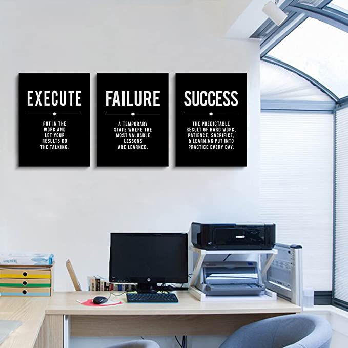 Pack Of 3 Mindset Quotes Poster for Home, Office And Workplace - Grafton Collection