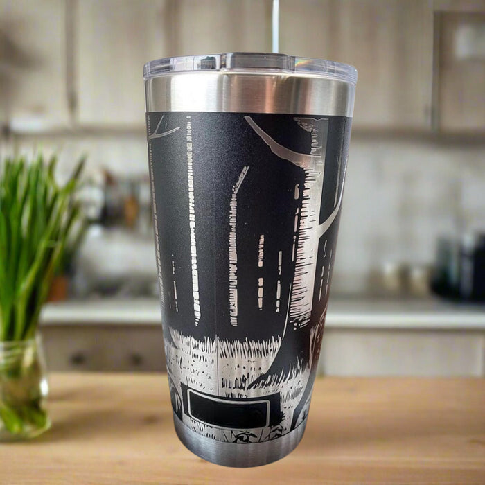 Engraved Deer Design Stainless Steel 20oz Tumbler