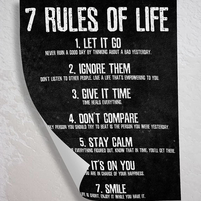 7 Rules of Life Motivational Poster - Grafton Collection