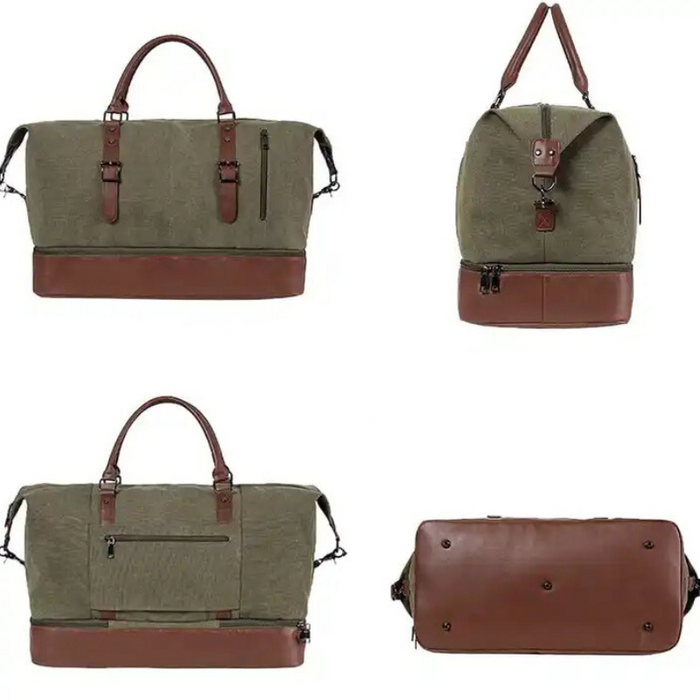 Canvas Duffel Weekend Bag With Strap