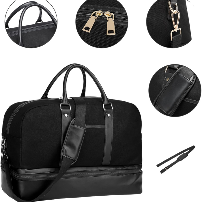 Sleek Travel Duffel Bag With Matching Pouch