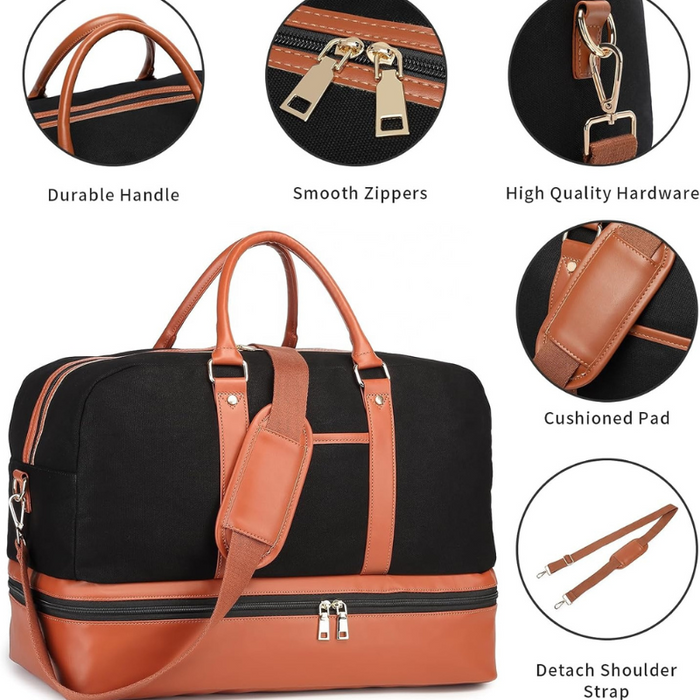 Modern Travel Duffel Bag With Matching Pouch