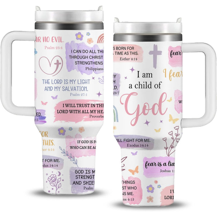 40 Oz Tumbler With Religious Verse Printed