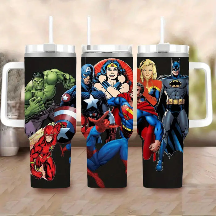 40 Oz Superhero Cartoon Insulated Tumbler